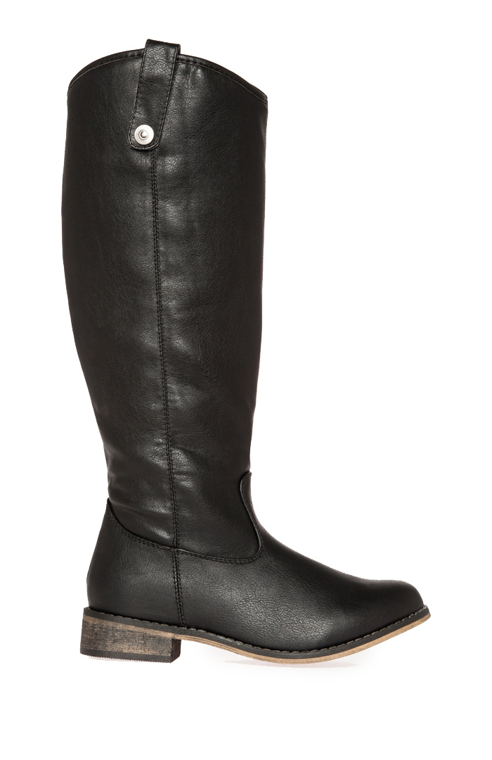 Sleek Knee High Riding Boots in Black DAILYLOOK