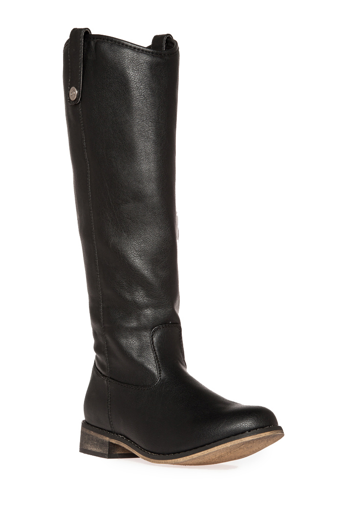 Sleek Knee High Riding Boots in Black | DAILYLOOK