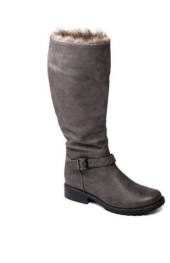 Faux Fur Rider Boots Slide 1