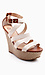 Beige Canvas Wedges Thumb 1