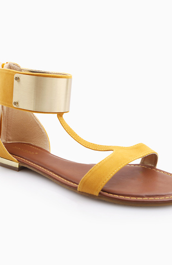 Gold Plate Sandals Slide 1