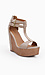 T-strap Beige Wedges Thumb 1
