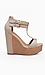 T-strap Beige Wedges Thumb 2