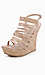 Strappy Beige Wedges Thumb 1