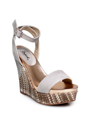 Color Blocked Weave Wedges Slide 1
