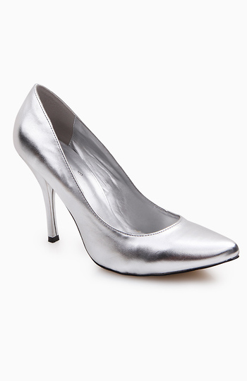 Silver Pointed Pumps Slide 1