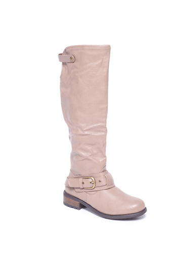 Ivory Knee High Boots Slide 1