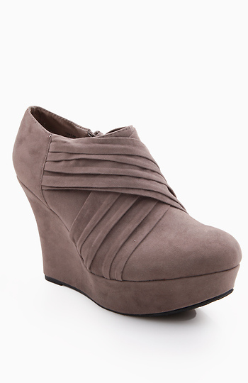 Pleated Wedge Booties Slide 1