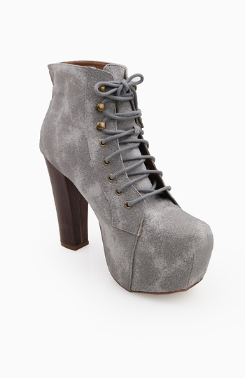 Distressed Lace-Up Booties Slide 1