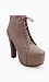 Taupe Lace Up Booties Thumb 1