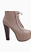 Taupe Lace Up Booties Thumb 2