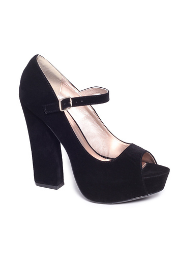 Mary Jane Platform Block Heels by Qupid