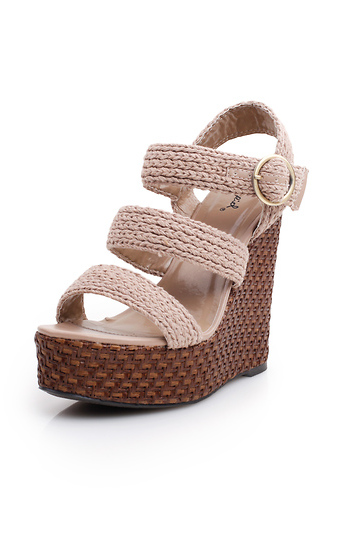 Earthy Weave Ankle-Wrap Sandals Slide 1