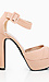 Pleated Open Toe Ankle Strap Platforms Thumb 2