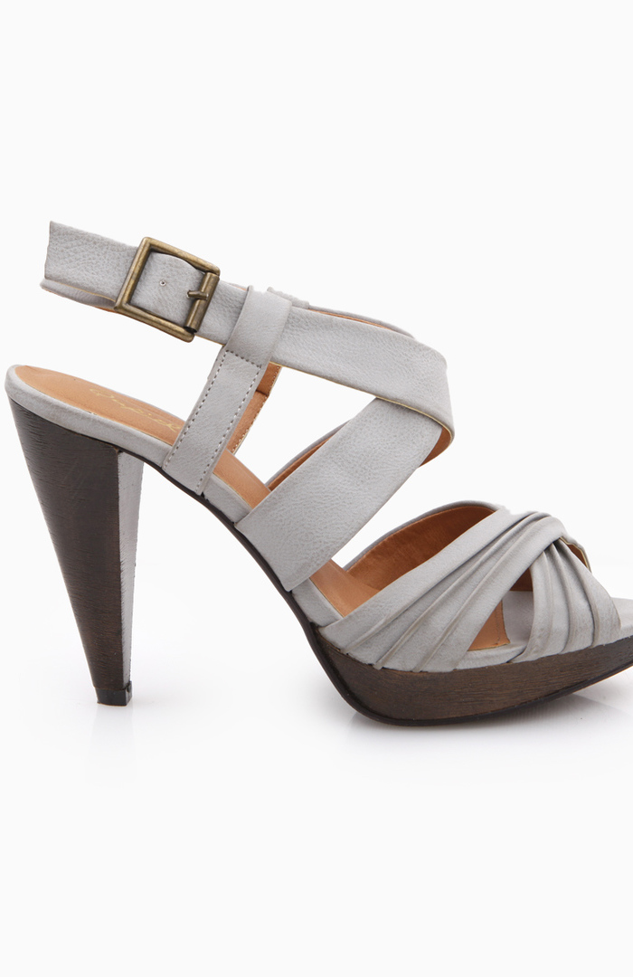 grey strappy block heels