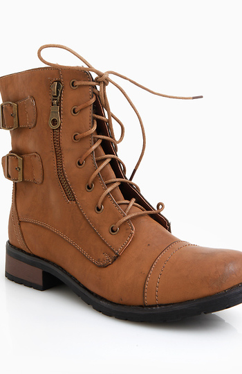 Double Buckle Combat Boots Slide 1