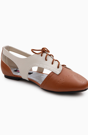 Two Tone Cut Out Oxfords Slide 1