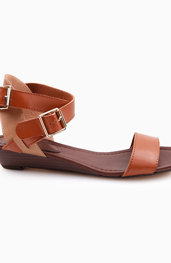 two tone strap sandals