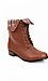 Plaid Lining Lace-Up Boots Thumb 1