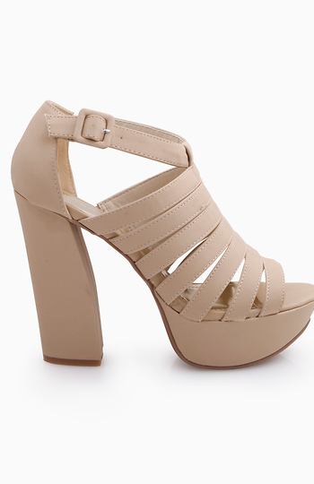 chunky heel nude heels