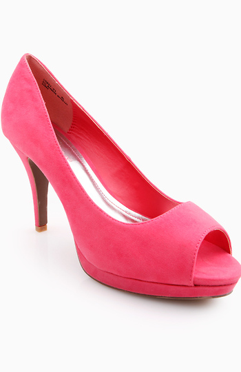 Bubble Gum Peep Toe Pumps Slide 1