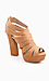 Caged Tan Platforms Thumb 1