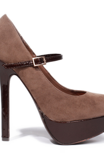 taupe platform pumps