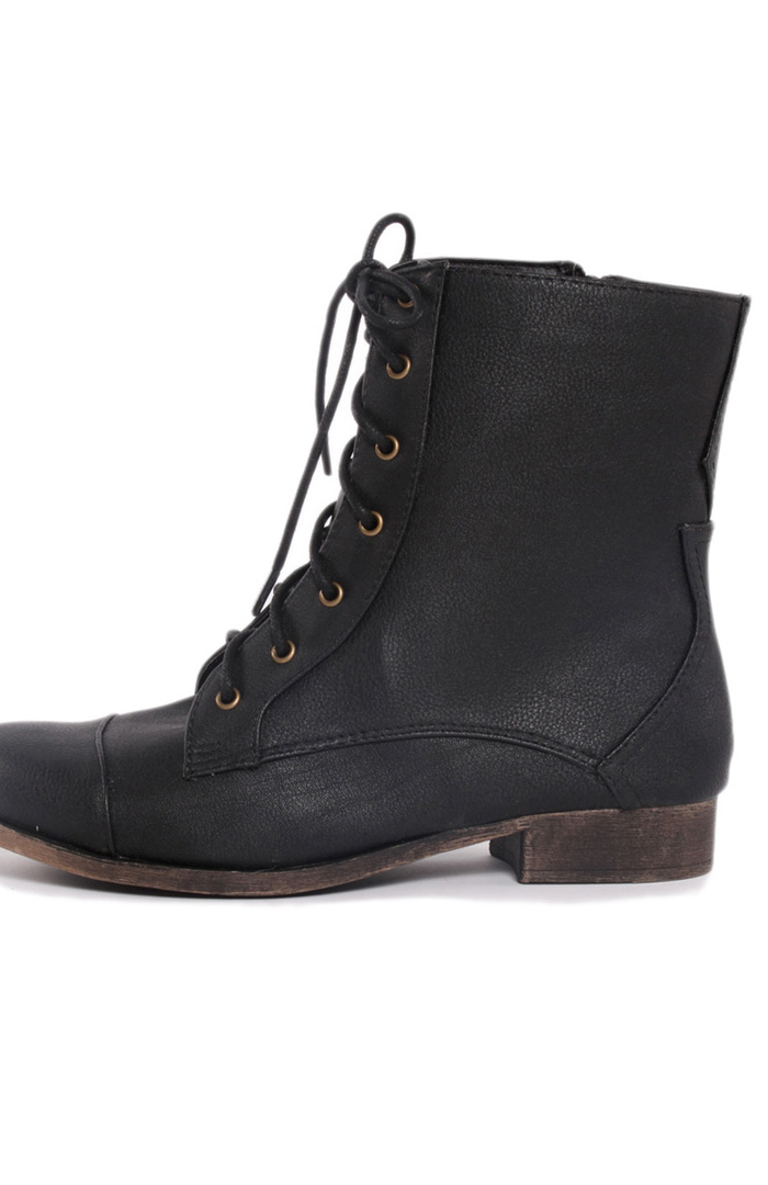 black lace up knitted ankle boots