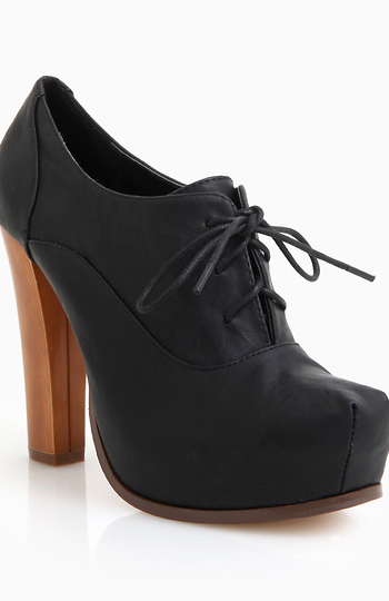 Wooden Heel Lace-up Booties Slide 1