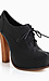 Wooden Heel Lace-up Booties Thumb 1