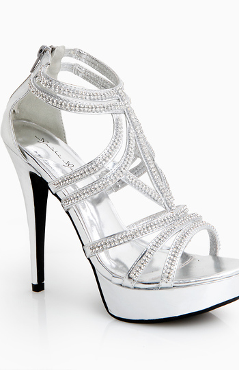 Rhinestone Beaded Platforms Slide 1