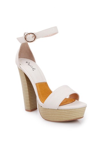 Ankle Strap Wood Heel Sandals Slide 1
