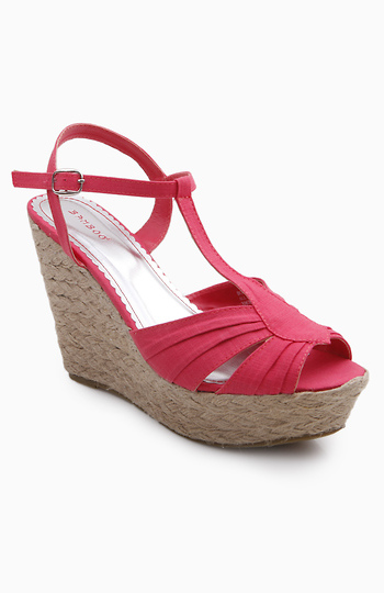 Pink T-strap Espadrilles Slide 1