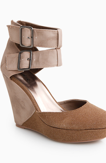 Ankle Buckle Strap Wedges Slide 1