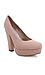 Round Toe Suede Platform Pumps Thumb 1