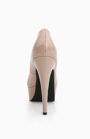 taupe platform pumps