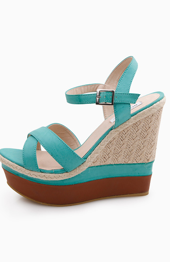 Turquoise Color Block Espadrille by Bonnibel