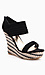 Black Geometric Print Wedges Thumb 1