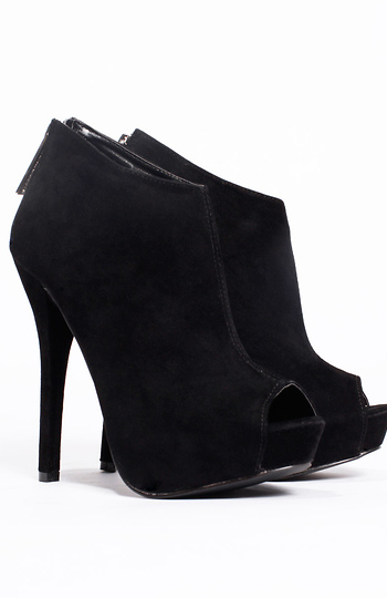 Open Toe Suede Ankle Booties Slide 1