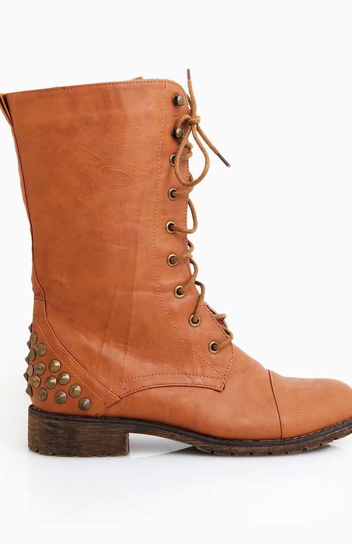 studded heel combat boots