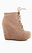 Faux Suede Lace Wedge Booties Thumb 2