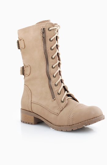 Monochrome Combat Boot in Brown | DAILYLOOK