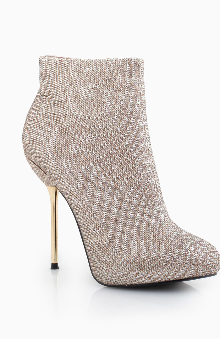 gold lace booties