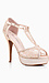 Lace and Rhinestone T-Strap Heels Thumb 1