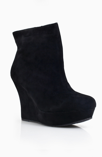 Suede Edgy Wedge Booties Slide 1