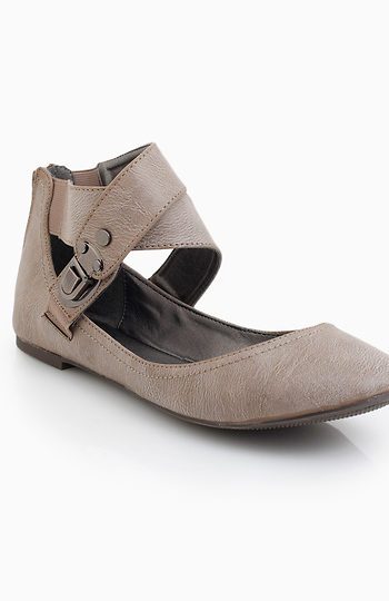 Cross Ankle Strap Flats Slide 1