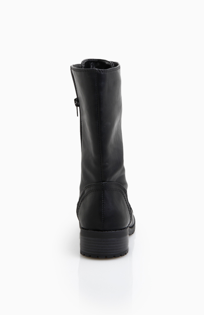 studded heel combat boots