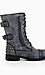 Stud and Zipper Embelished Combat Boots Thumb 2