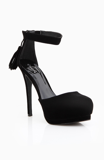 Tassel Ankle Strap Heel Slide 1