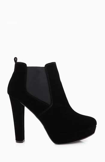 low heel slip on booties